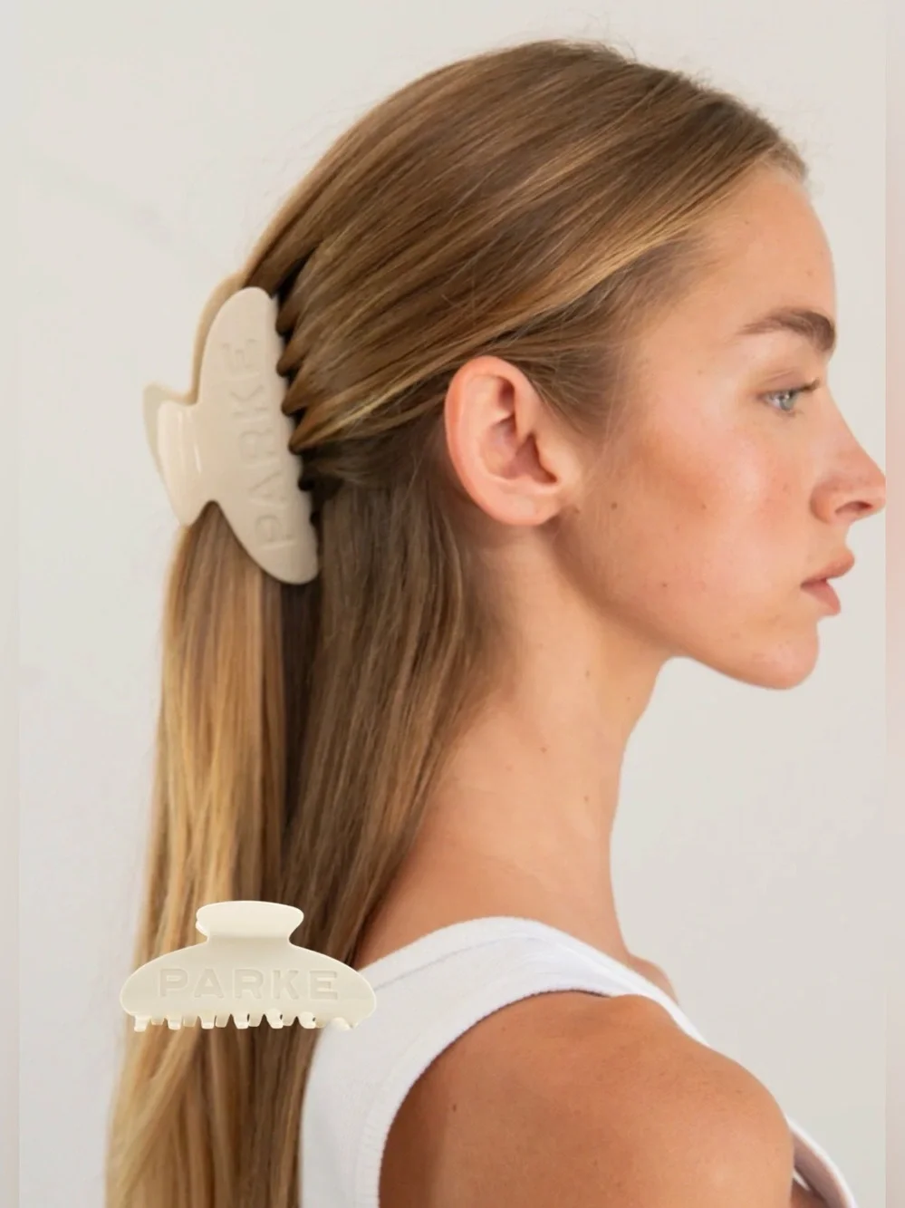 NIB PARKE Cream Claw Clip